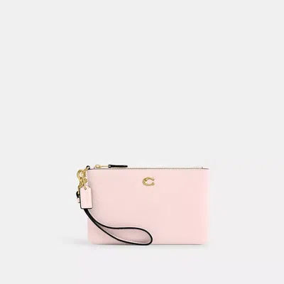 Coach Essential Small Wristlet In Brass/blush