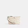 Coach Essential Small Wristlet With Floral Print In Silver/chalk Multi