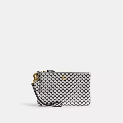 Coach Essential Small Wristlet With Heart Print