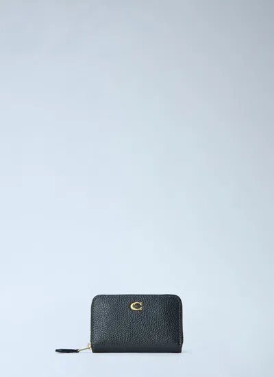 Coach Essential Small Zip Around Card Case In Black