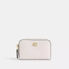 Coach Essential Small Zip Around Card Case In Brass/chalk