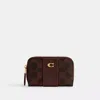 Coach Essential Small Zip Around Card Case In Signature Canvas In Multi