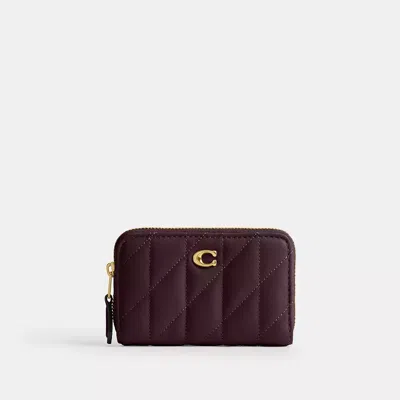 Coach Essential Small Zip Around Card Case With Pillow Quilting