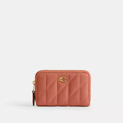 Coach Essential Small Zip Around Card Case With Pillow Quilting