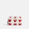 Coach Essential Small Zip Around Card Case With Quilting And Heart Print