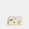 Coach Essential Small Zip Around Card Case With Sticker Print In Multi