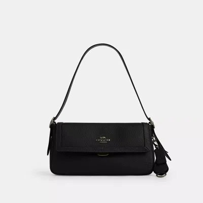 Coach Etta Small Flap Shoulder Bag In Black