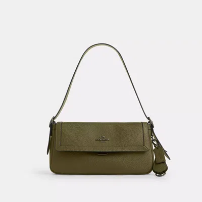 Coach Etta Small Flap Shoulder Bag In Green