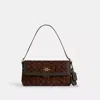 Coach Etta Small Flap Shoulder Bag In Signature Chenille In Brown