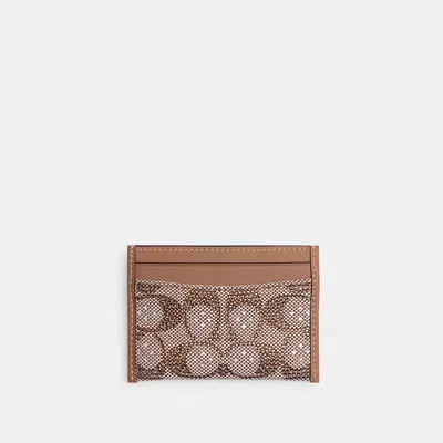 Coach Étui À Cartes Essential En Jacquard Cristal Exclusif In Brown