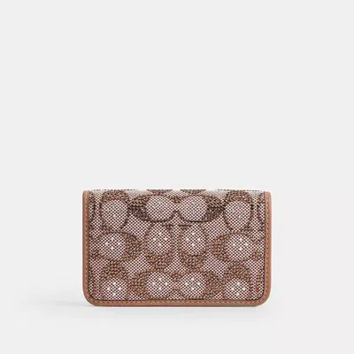 Coach Étui À Cartes Mince Essential En Jacquard Cristal Exclusif In Brown