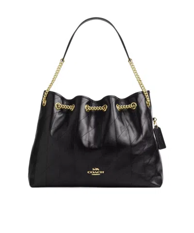 Coach Evelyn Shoulder Bag With Quilting In Black