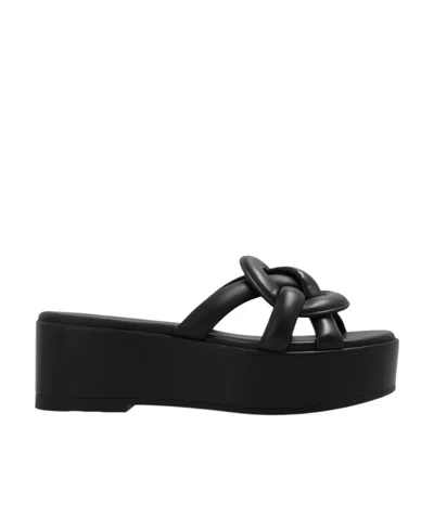Coach Everette Leather Platform Sandals In Black