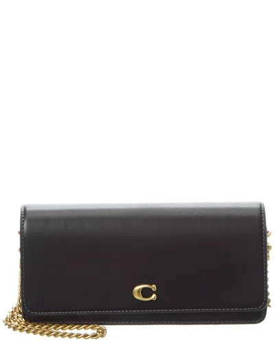 Coach Evie Leather Long Wallet With Chain