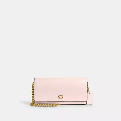 Coach Evie Long Wallet With Chain In Brass/blush