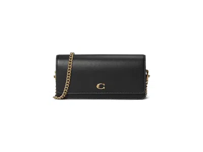 Coach Evie Long Wallet With Chain Wallet Handbags Black: One Size