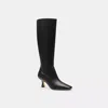 Coach Extended Calf Kitten Heel Tall Boot In Black
