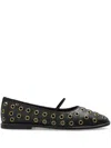 COACH EYELET-DETAILING BALLERINA SHOES