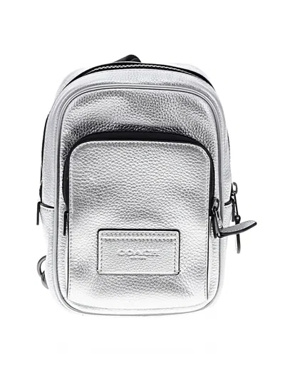 Pre-owned Coach Factory Backpack In Silver