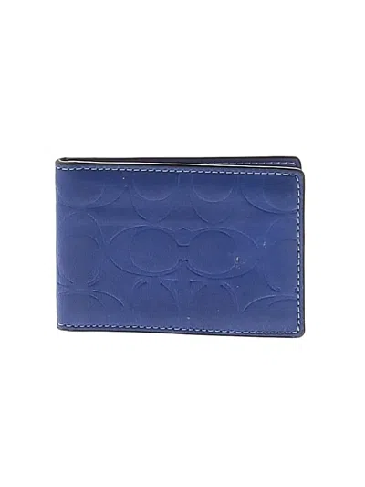 Pre-owned Coach Factory Card Holder In Blue
