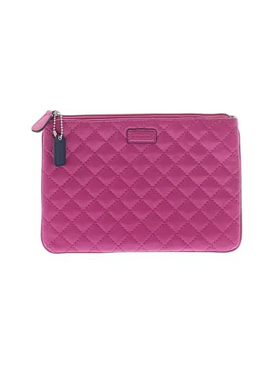 Pre-owned Coach Factory Leather Clutch In Pink