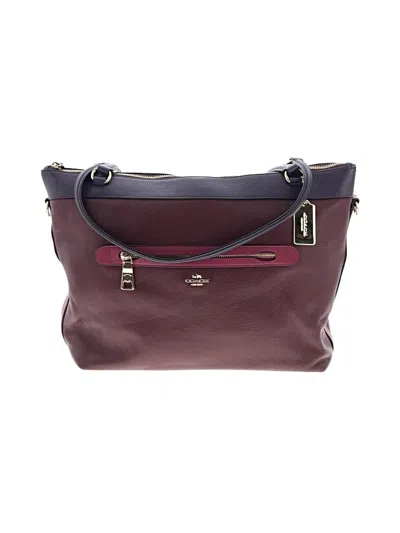 Pre-owned Coach Factory Leather Satchel In Burgundy