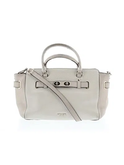 Pre-owned Coach Factory Leather Satchel In White