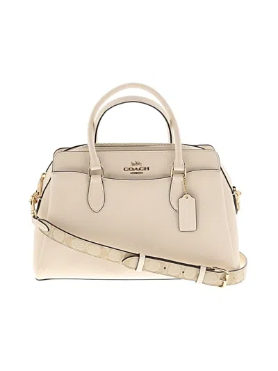 Pre-owned Coach Factory Leather Satchel In White