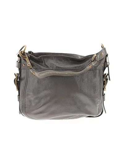 Pre-owned Coach Factory Leather Shoulder Bag In Gray
