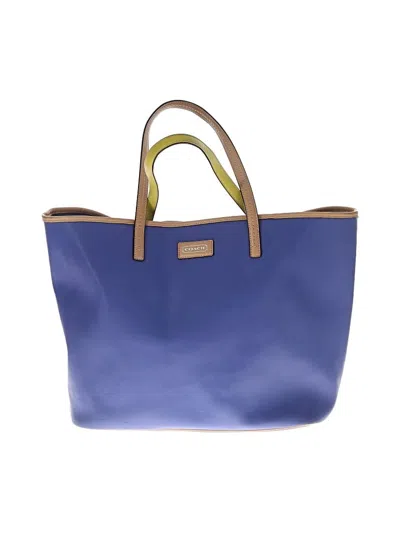 Pre-owned Coach Factory Leather Tote Bag In Blue