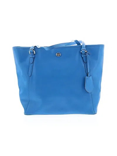 Pre-owned Coach Factory Leather Tote Bag In Blue