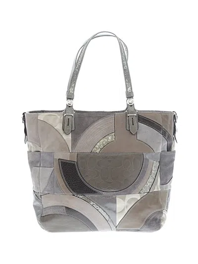 Pre-owned Coach Factory Leather Tote Bag In Gray