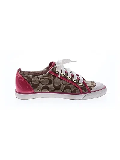 Pre-owned Coach Factory Sneakers In Burgundy