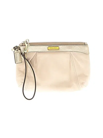 Pre-owned Coach Factory Wristlet In White