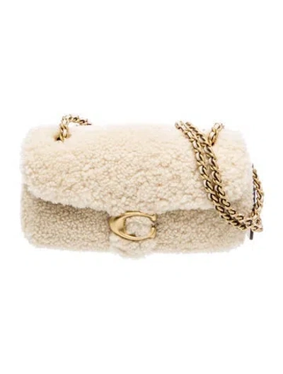 Pre-owned Coach Faux Fur Shoulder Bag In Neutral