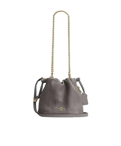 Coach Faye Mini Drawstring Bag With Quilting In Pink