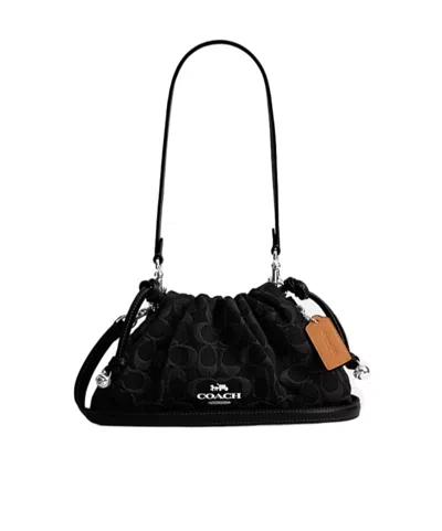 Coach Faye Shoulder Bag In Signature Denim In Red