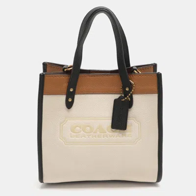 Pre-owned Coach Field Multicolor Logo Embossed Leather Tote