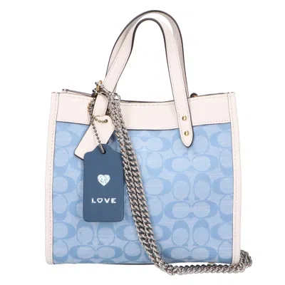 Coach Field Tote 22 Signature Chambray 2way Bag In Blue
