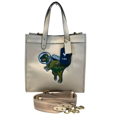 Coach Field Tote Rexy Space Print Leather 2way Bag In Gold