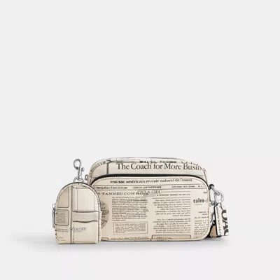 Coach Finlay Crossbody Bag With Newspaper Print In Multi