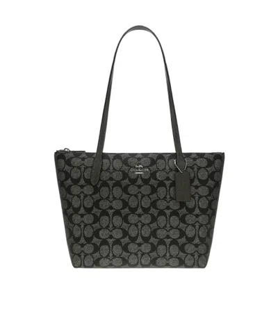Coach Fiona's Signature Handbag In Black