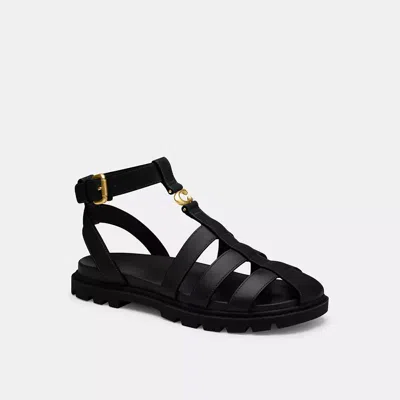 Coach Fisherman Plateau-sandale Mit Skulpturiertem C In Black