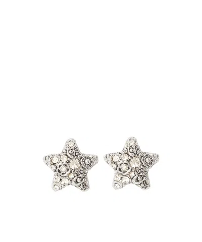 Coach Five-pointed Star Diamond Stud Earrings In Metallic