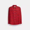 Coach Flannel Shirt In Red