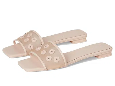 Coach Flat Sandals With Tea Rose In Pink