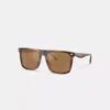 Coach Flat Top Square Sunglasses In Brown