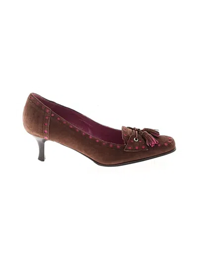 Pre-owned Coach Flats In Brown