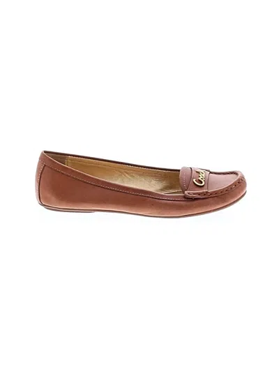 Pre-owned Coach Flats In Brown