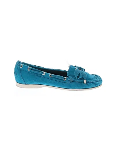 Pre-owned Coach Flats In Teal